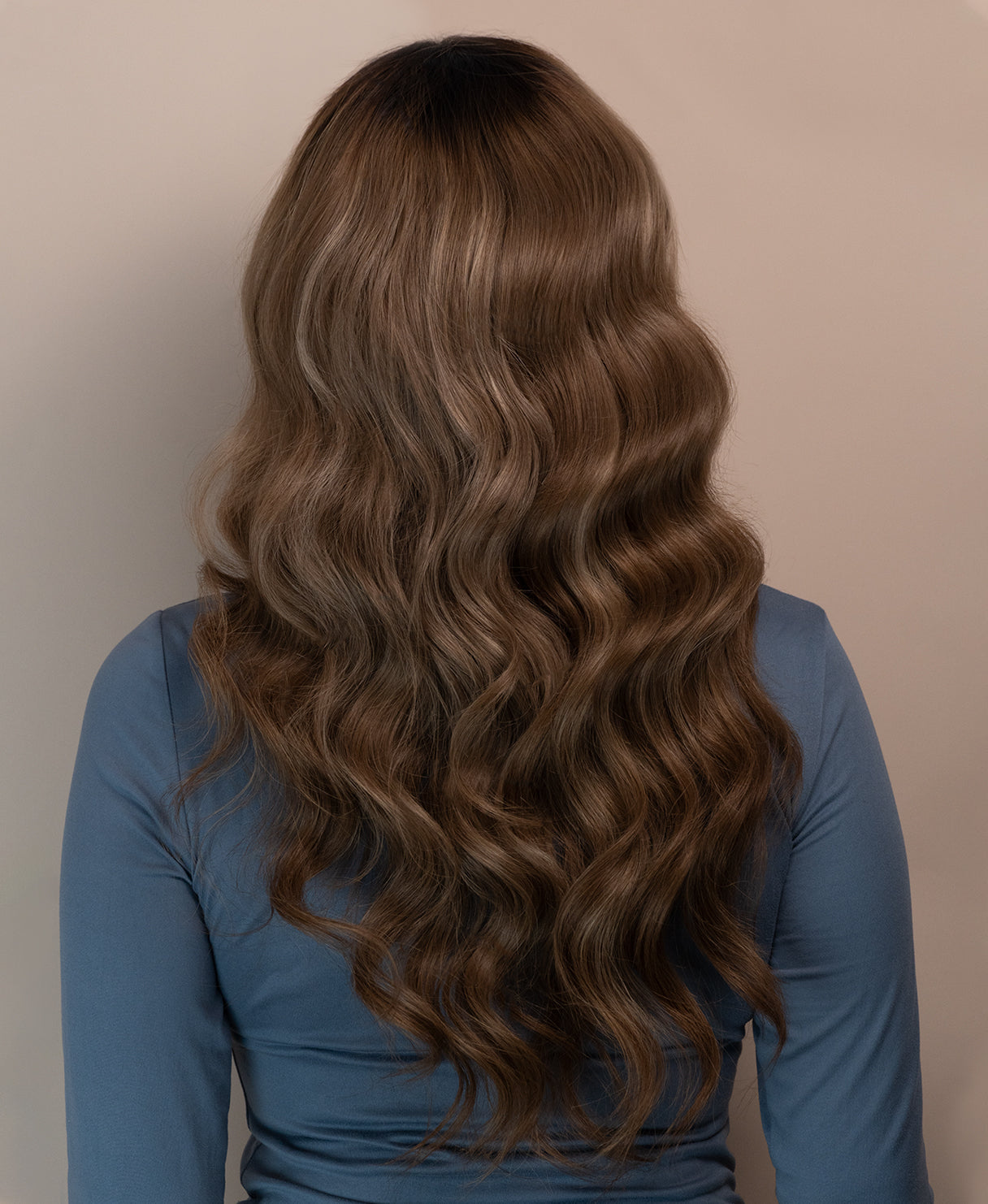 lace front human wig - 20" ash brown balayage.