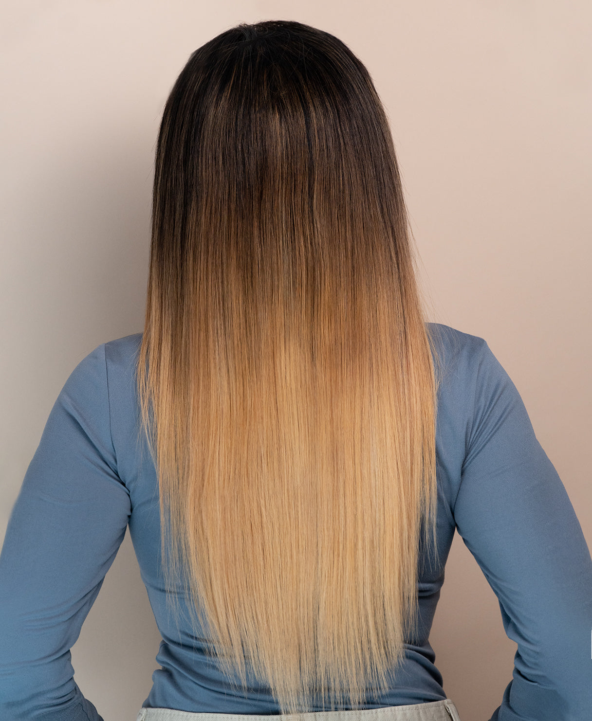 lace front human wig - 20" blonde ombre.
