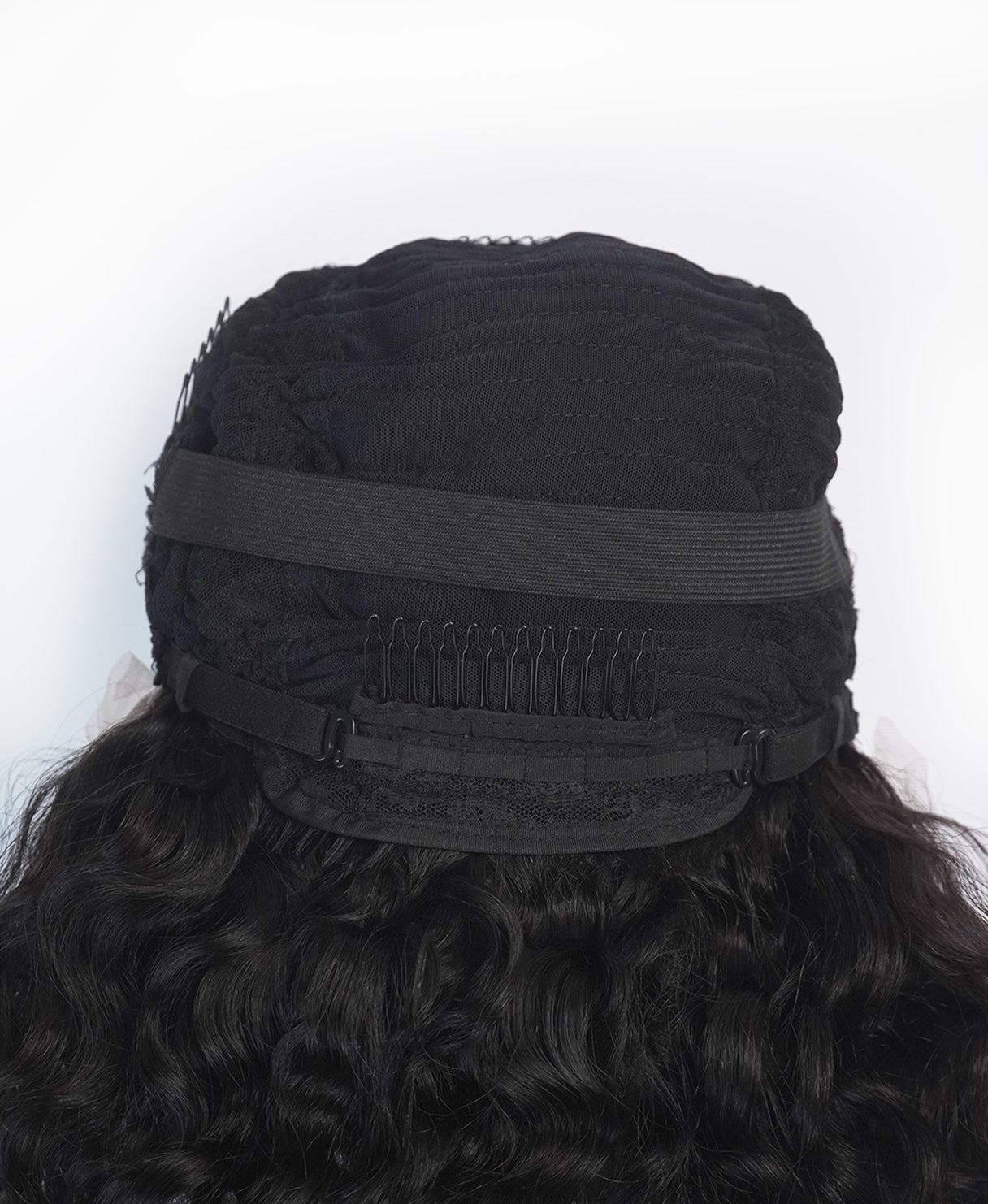 lace front human wig - 14" 3A curly natural black.