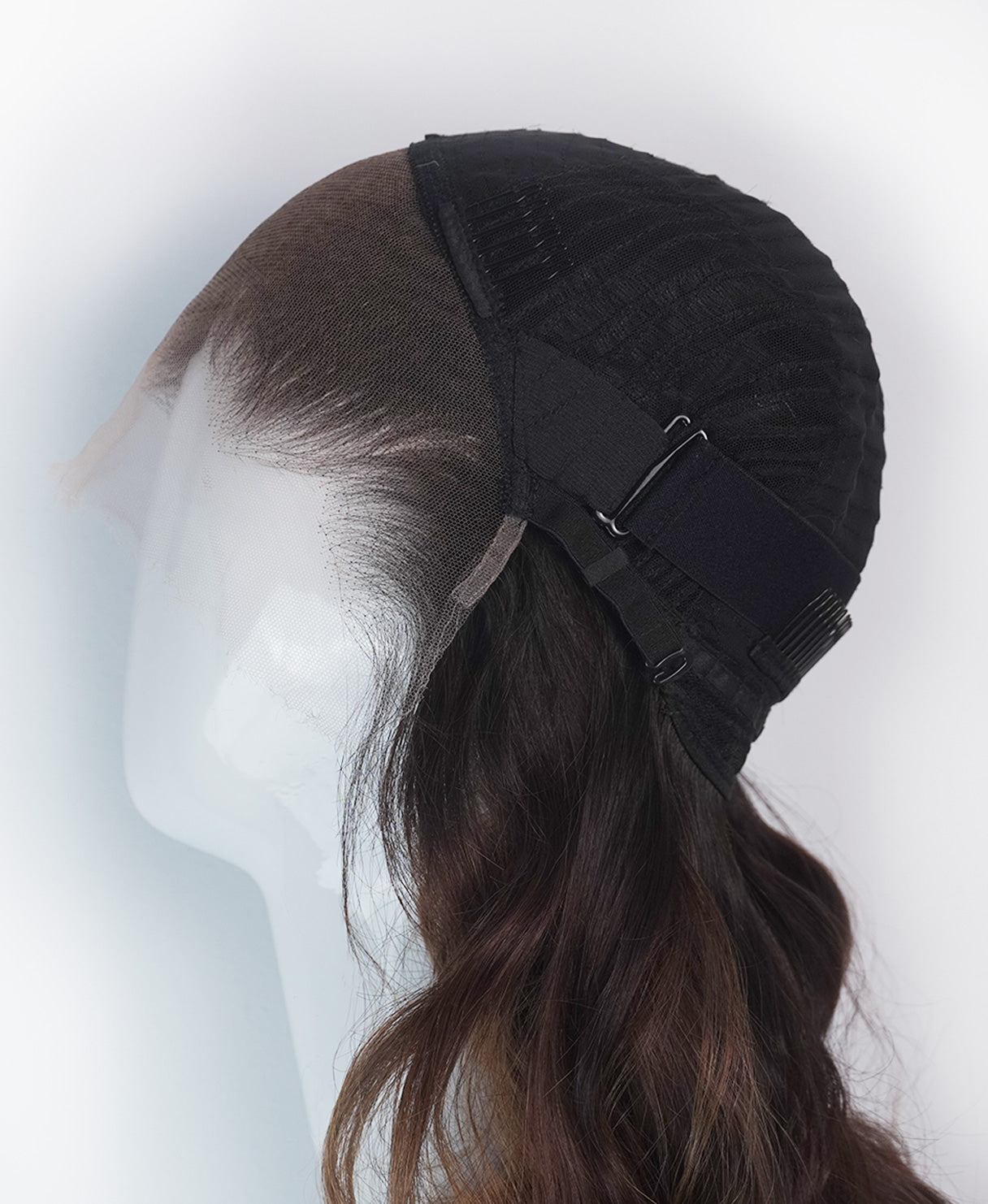 lace front human wig - 20" light brown balayage.