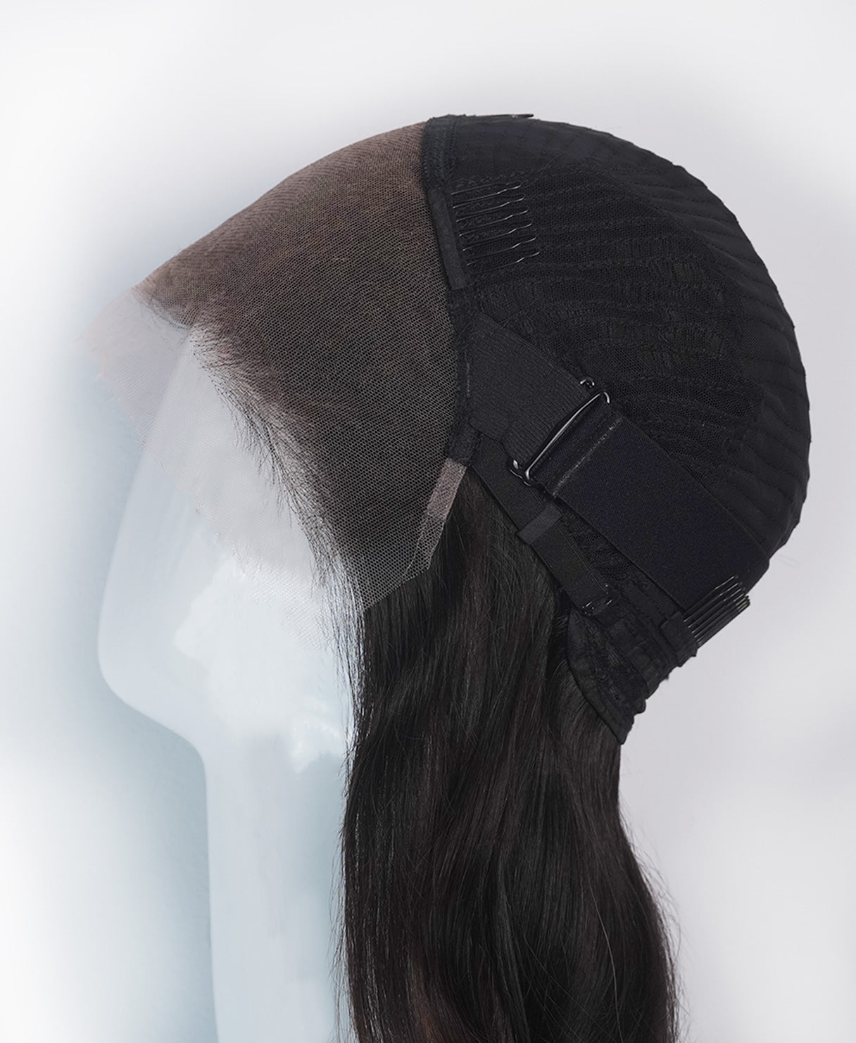 lace front human wig - 20" dark brown balayage.