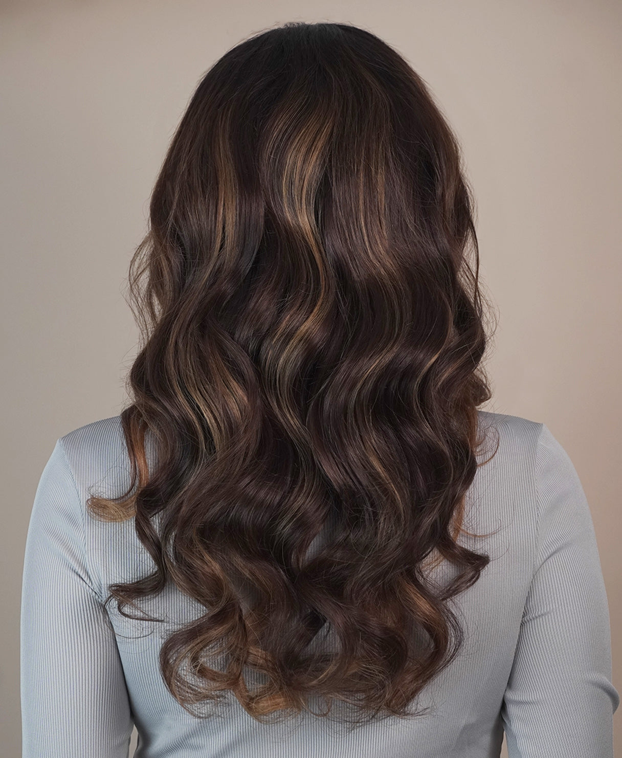 lace front human wig - 20" light brown balayage.