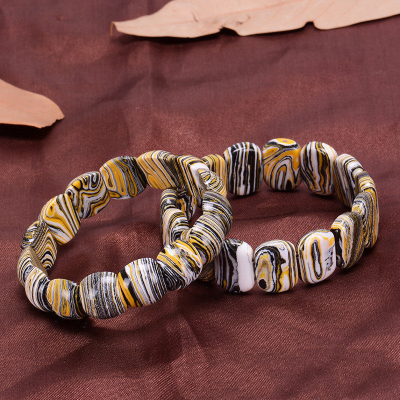 Sainishops™Golden zebra pattern original malachite bracelet