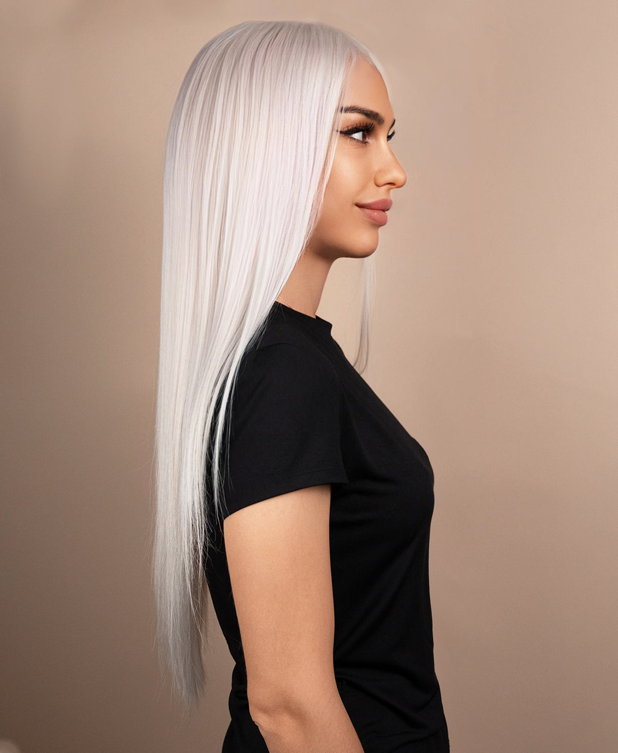 lace front human wig - 24" white blonde.