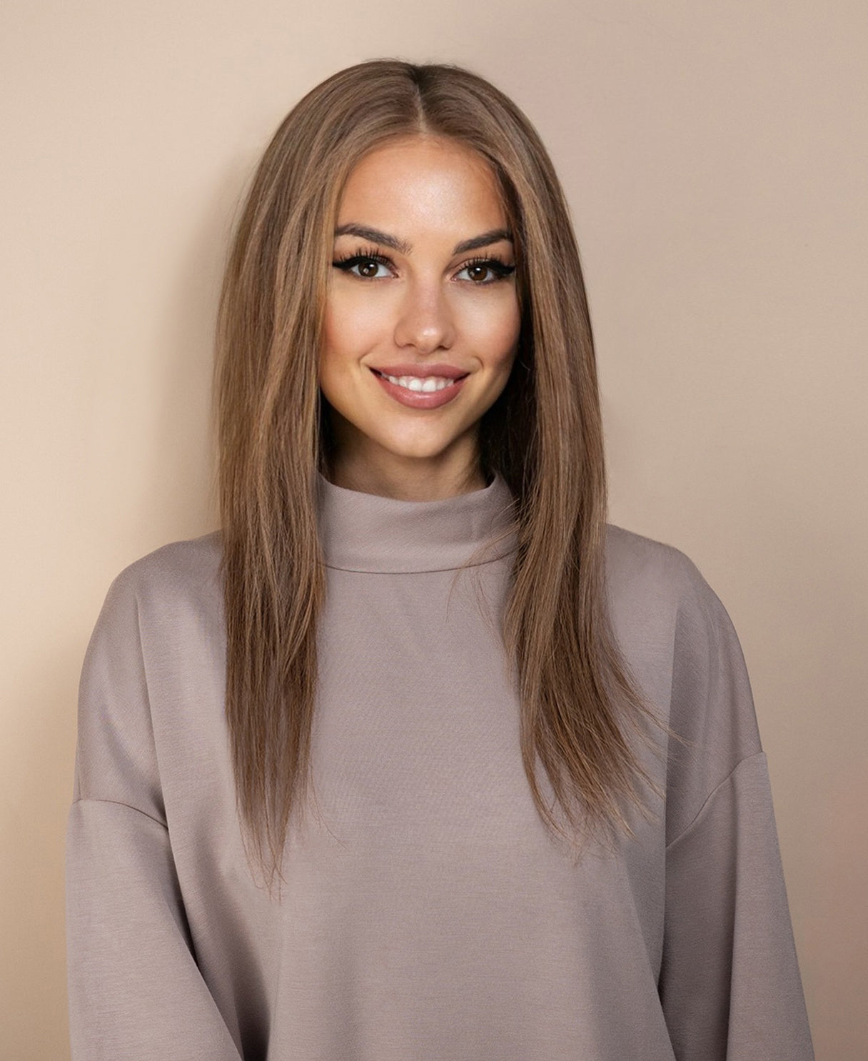 full lace human wig - 14" ash.