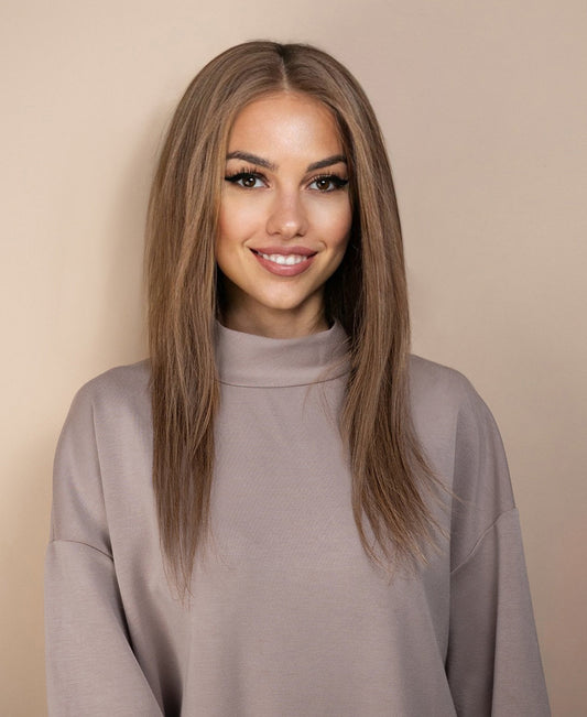 full lace human wig - 14" ash.