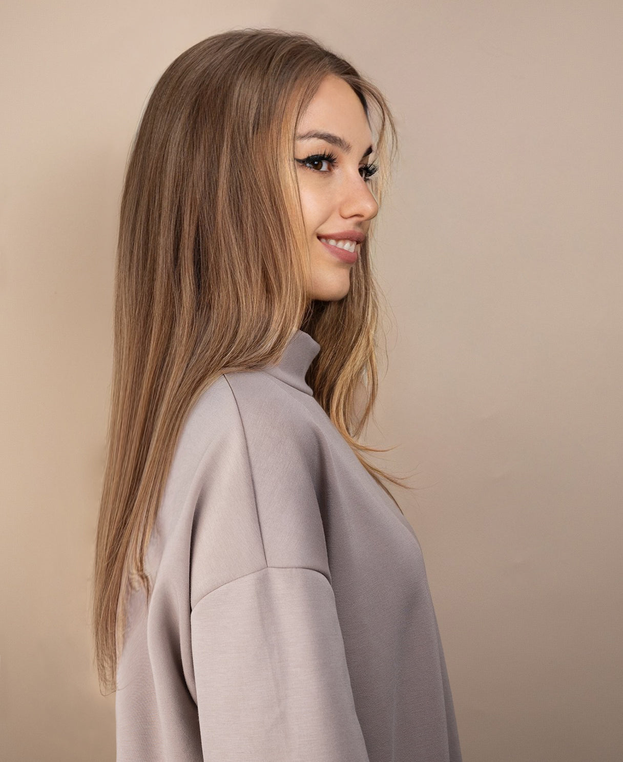 full lace human wig - 16" ash.