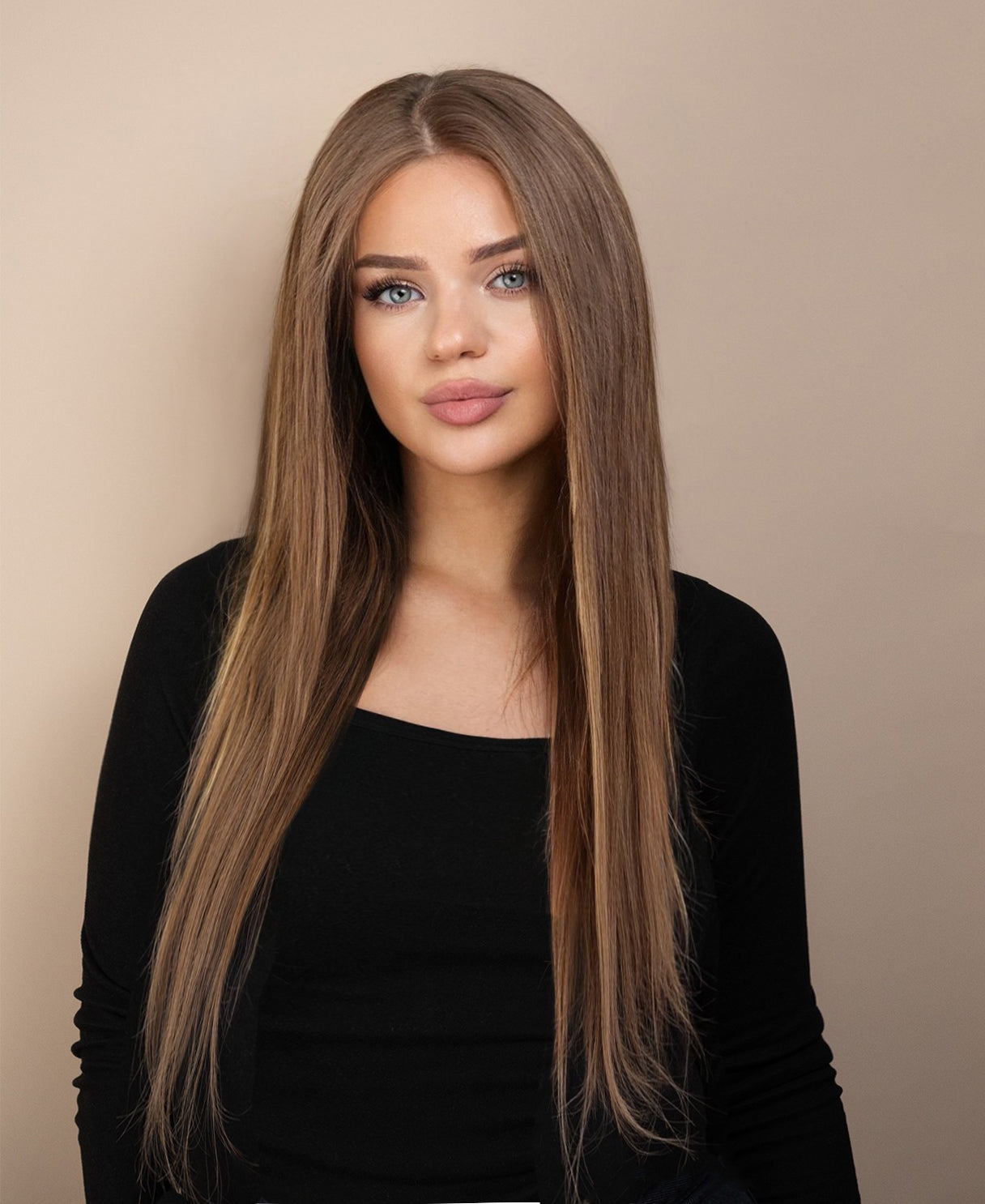 full lace human wig - 22" ash.