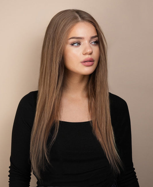 full lace human wig - 18" ash.