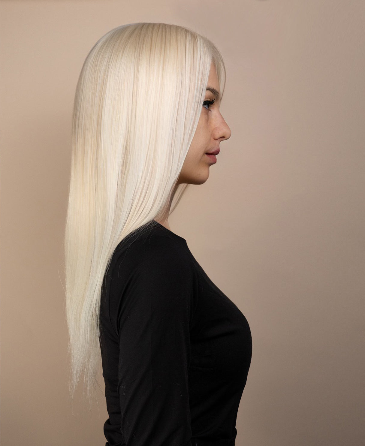 full lace human wig - 20" platinum blonde.