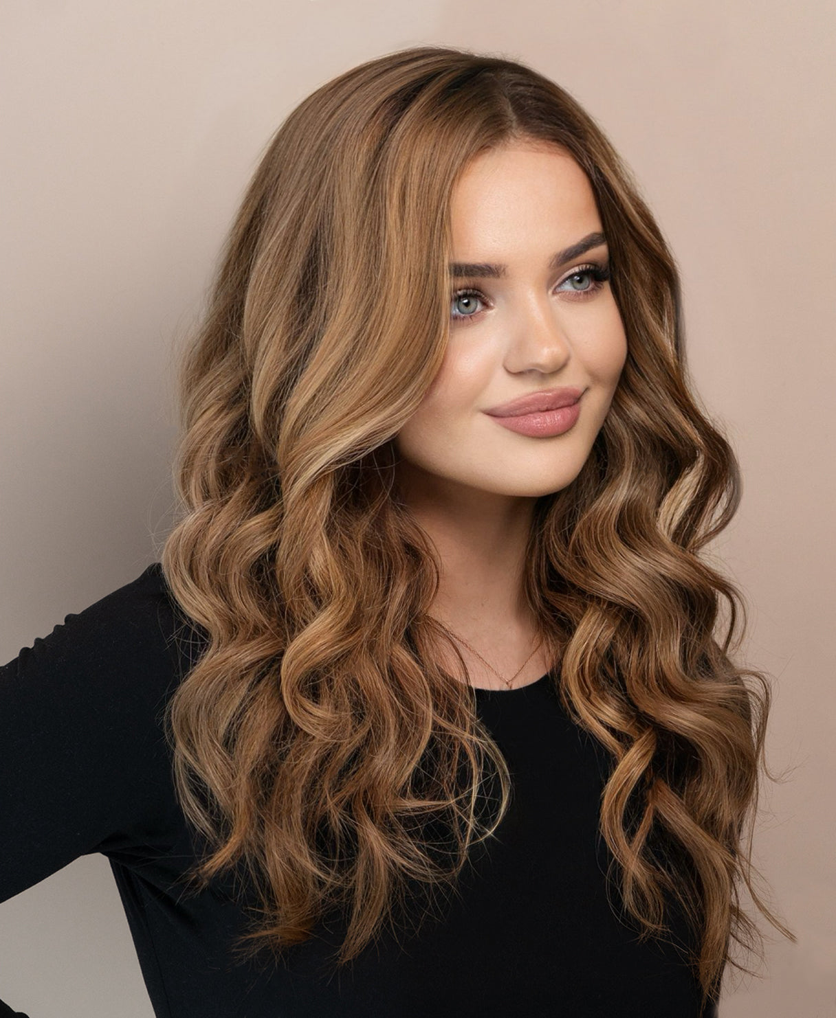 lace front human wig - 20" dark blonde balayage.