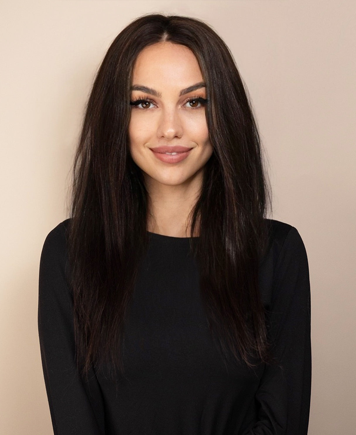 full lace human wig - 16" chocolate brown.