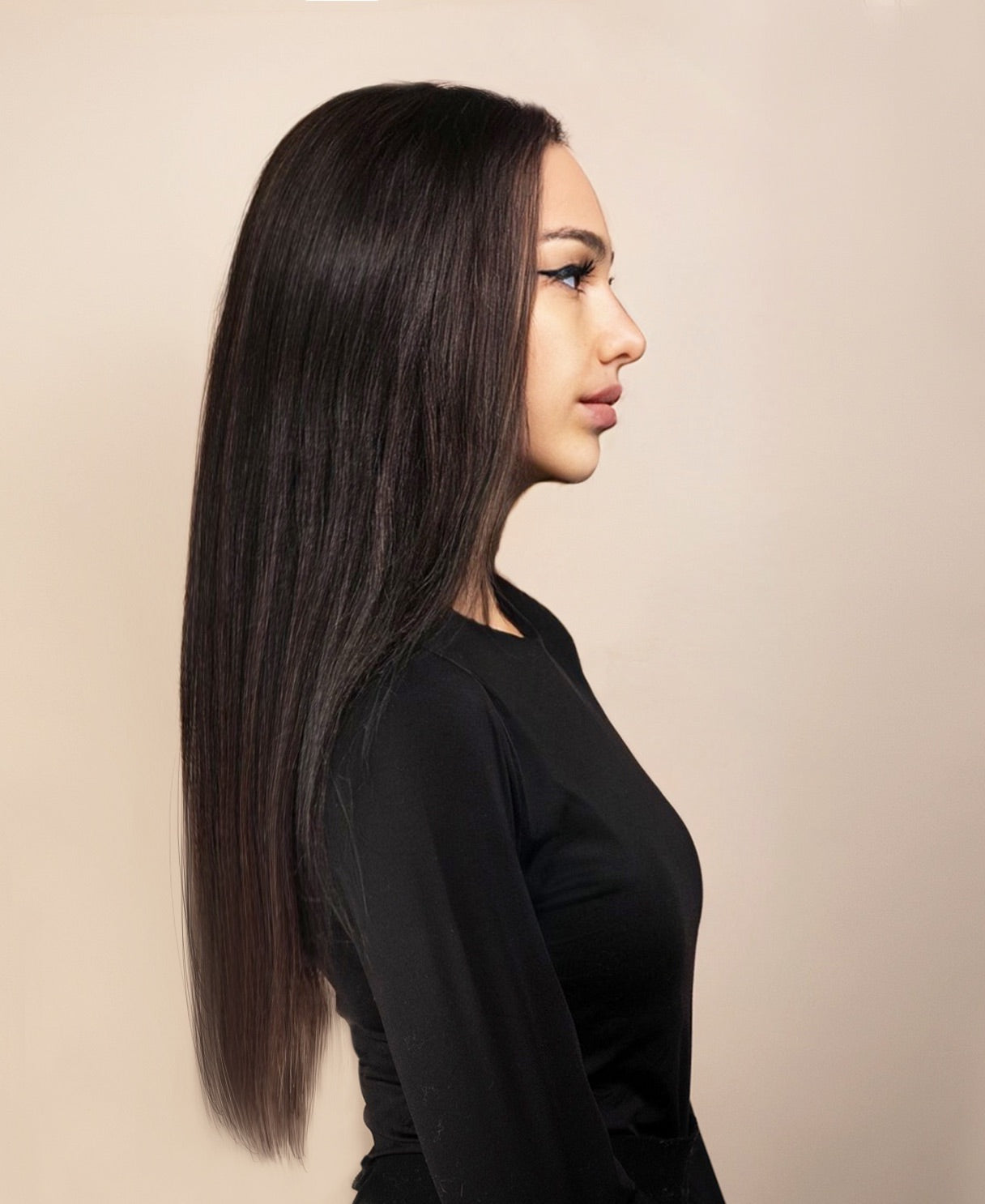 full lace human wig - 22" chocolate brown.