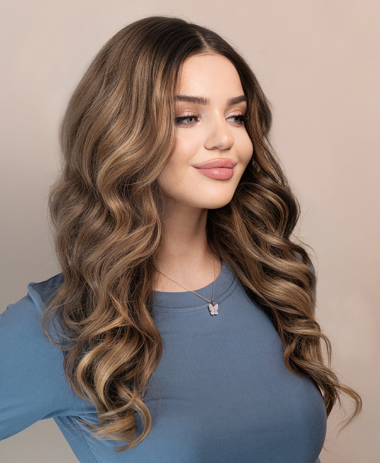 lace front human wig - 20" ash blonde balayage.