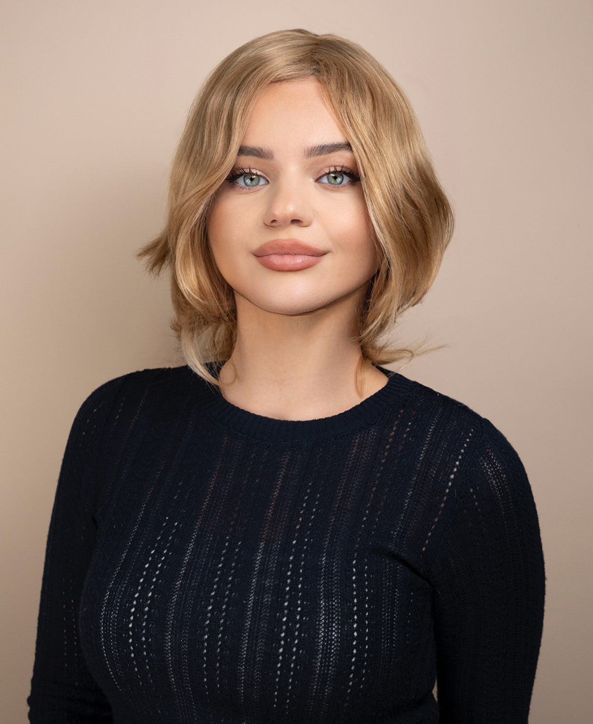 european virgin hair wig - 8" honey blonde.