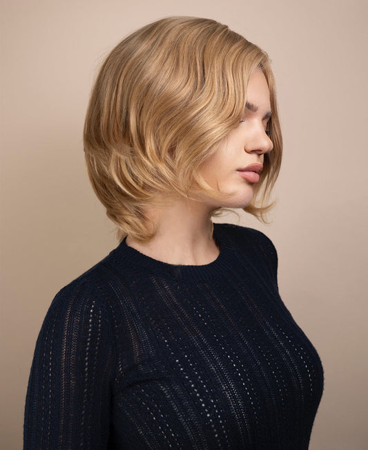 european virgin hair wig - 8" honey blonde.