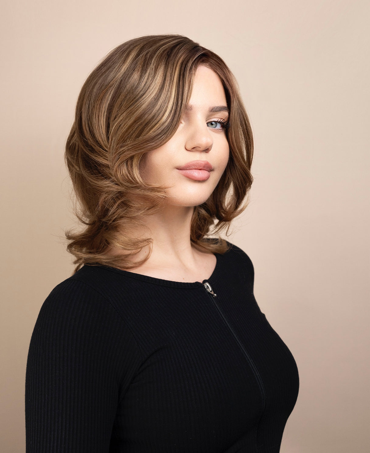 european virgin hair wig - 10" ash highlights.