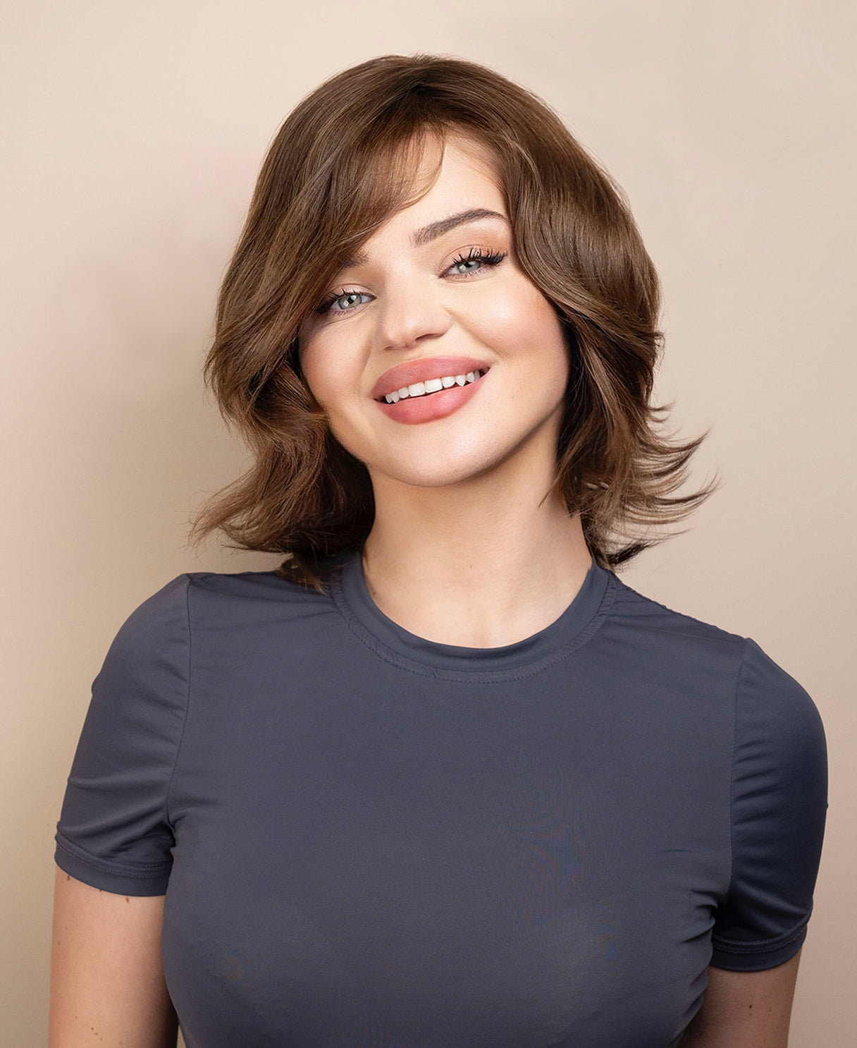 european virgin hair wig - 8" light brown.