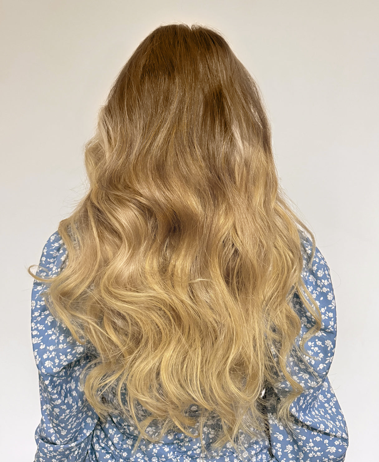 clip-in hair extensions teddy blonde balayage.