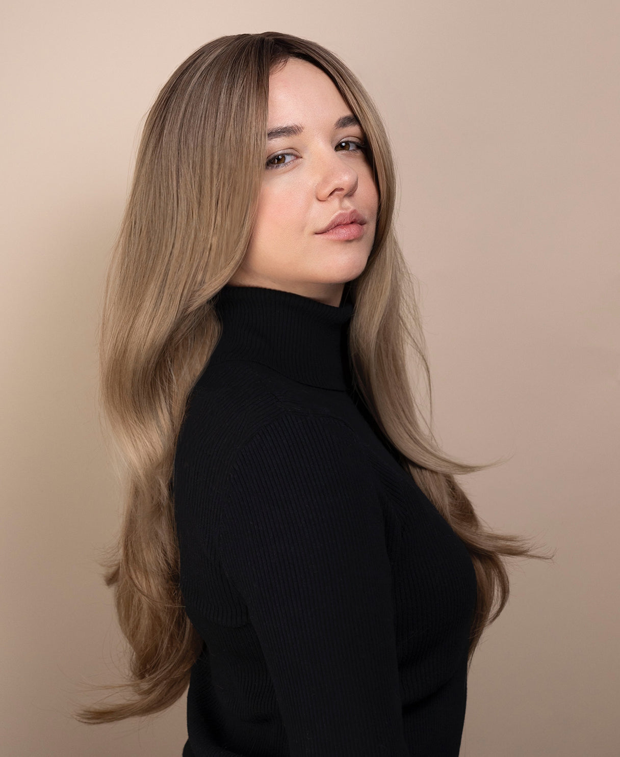 vegan fiber wig - 26" ash layered blowout.