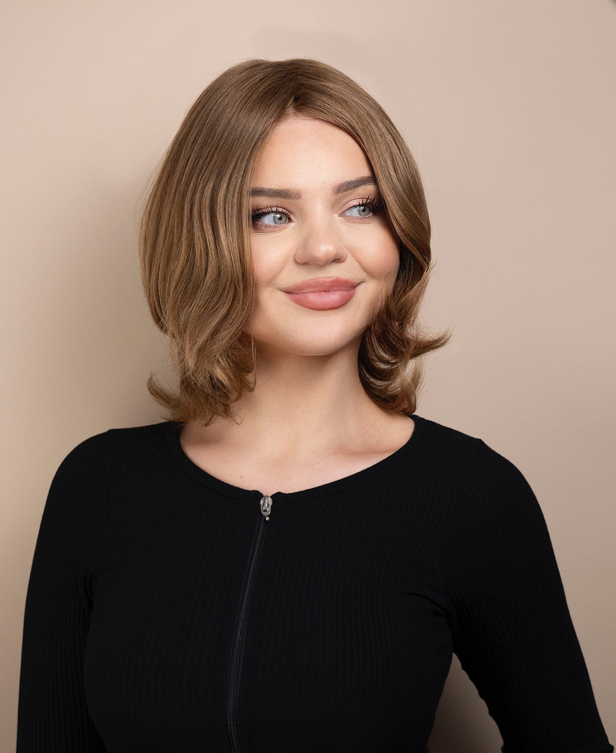 european virgin hair wig - 8" medium blonde.