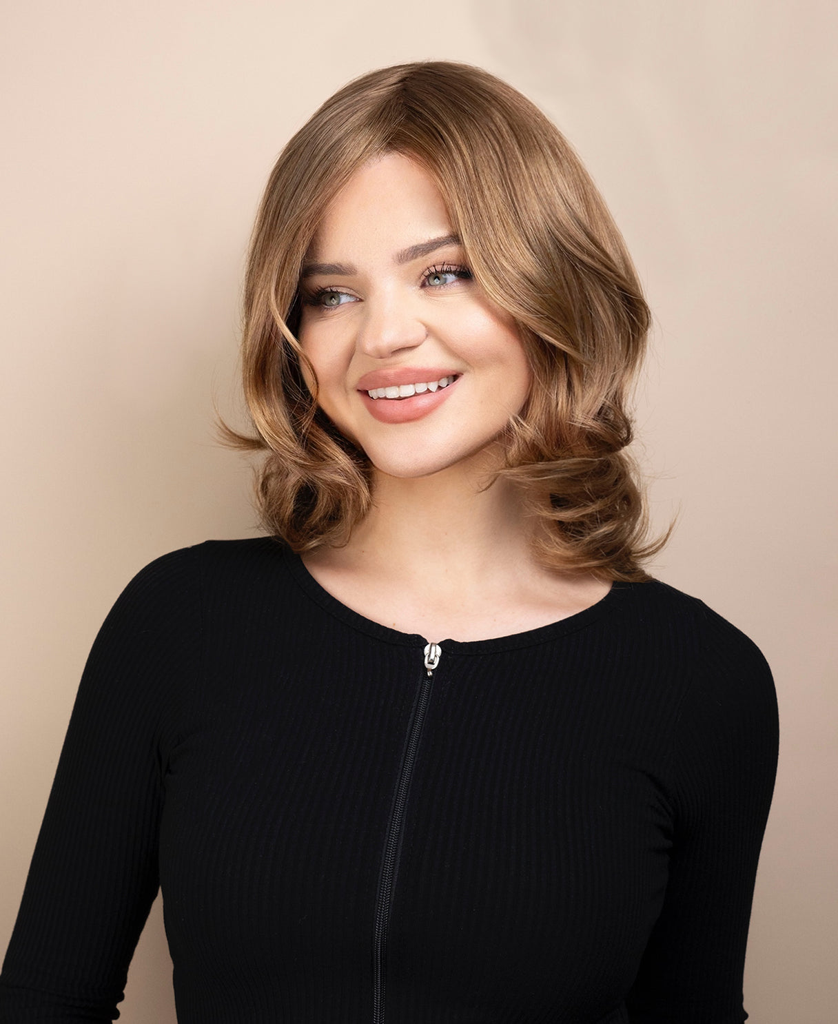 european virgin hair wig - 10" medium blonde.