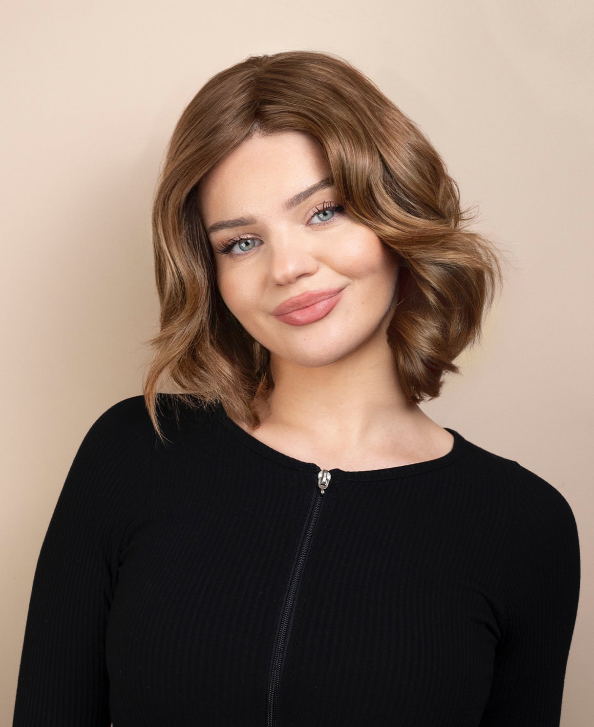 european virgin hair wig - 8" warm blonde.