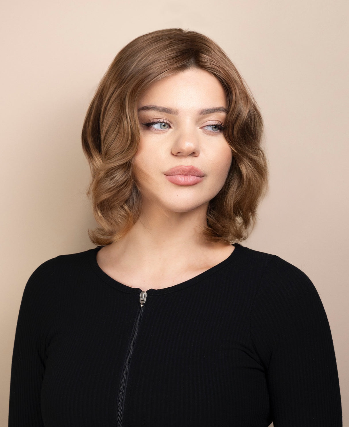 european virgin hair wig - 8" warm blonde.