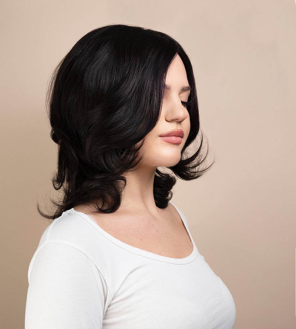 european virgin hair wig - 10" natural black.