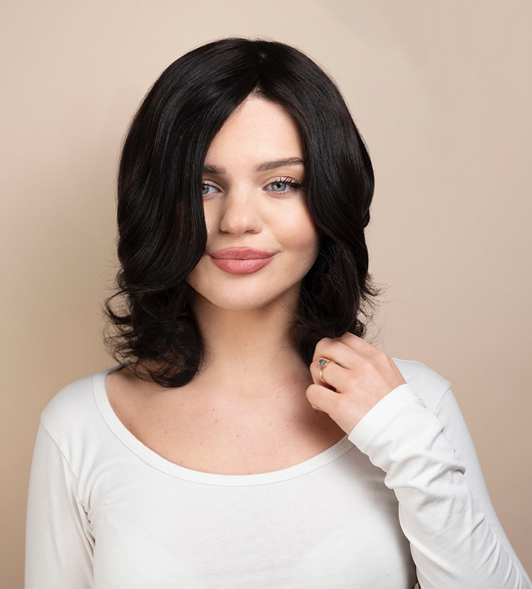 european virgin hair wig - 10" natural black.