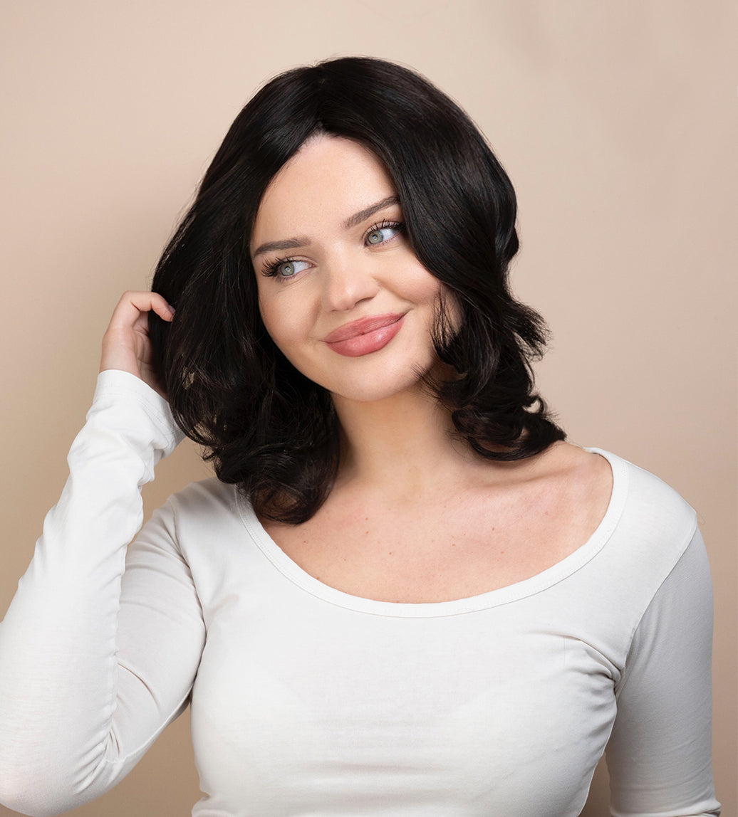 european virgin hair wig - 10" natural black.