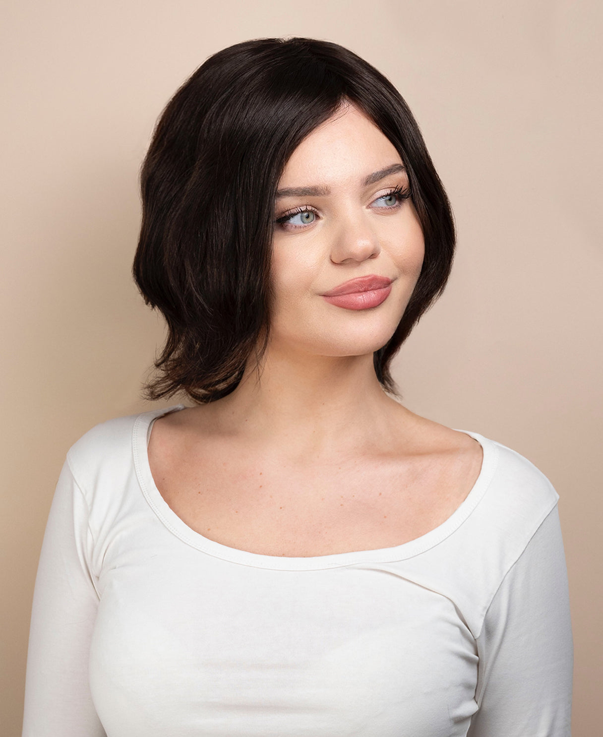 european virgin hair wig - 8" chocolate brown.