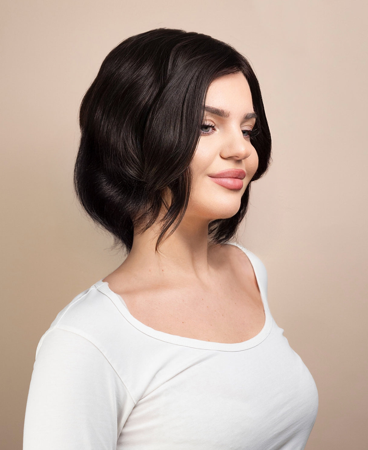 european virgin hair wig - 8" chocolate brown.