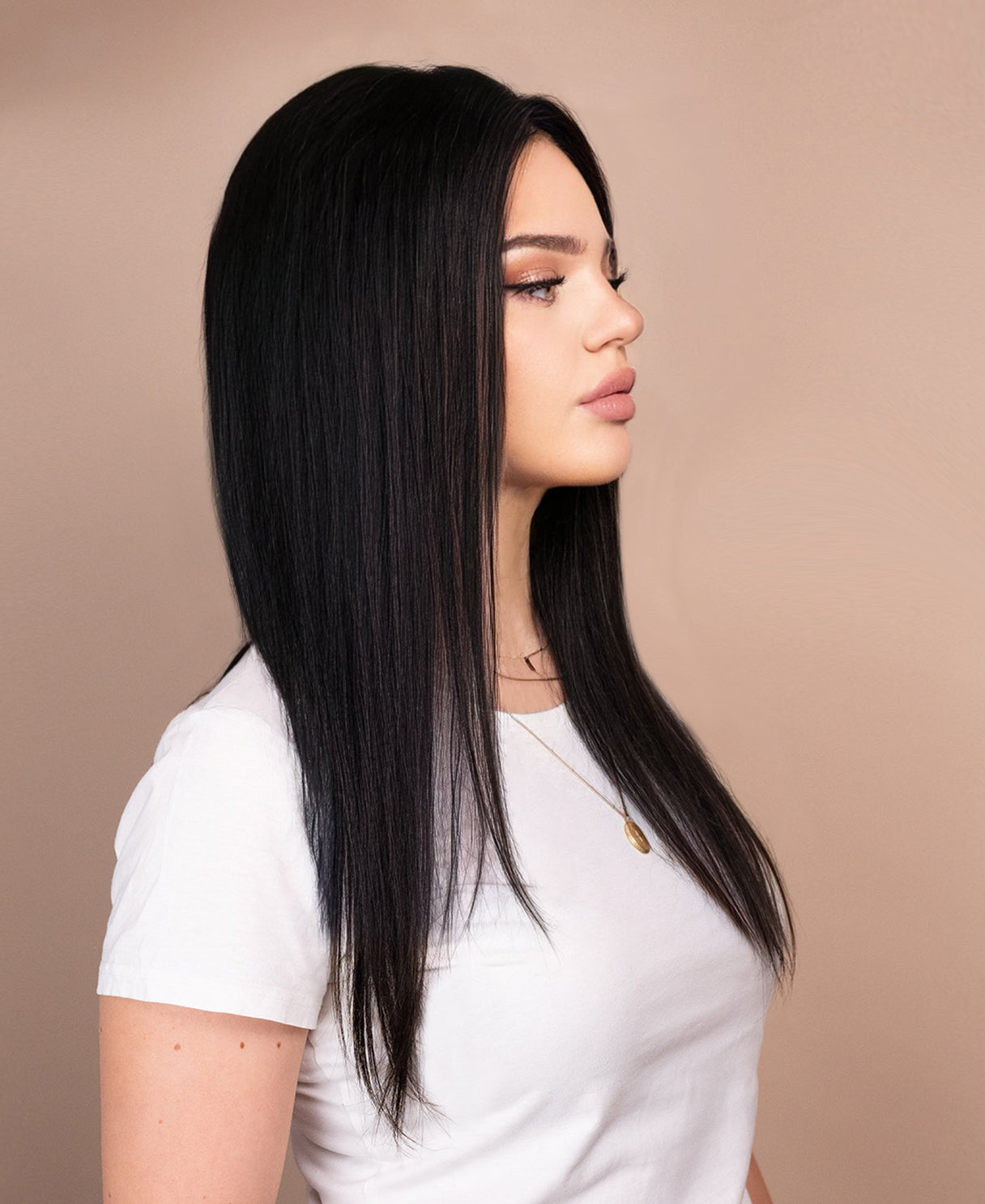 lace front human wig straight 4x4 - 20" natural black.