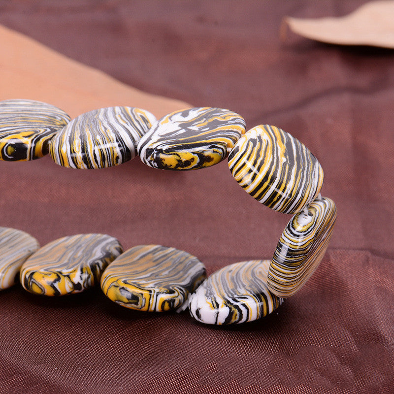 Sainishops™Golden zebra pattern original malachite bracelet
