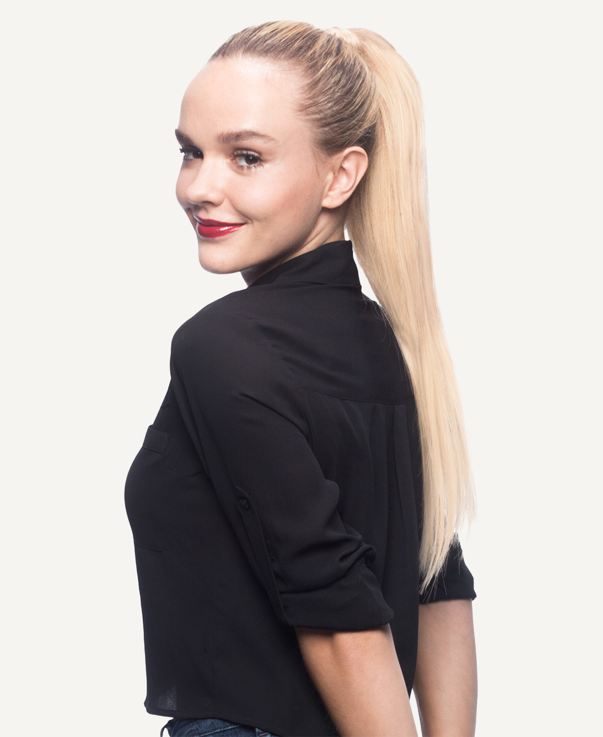 ponytail - platinum blonde.