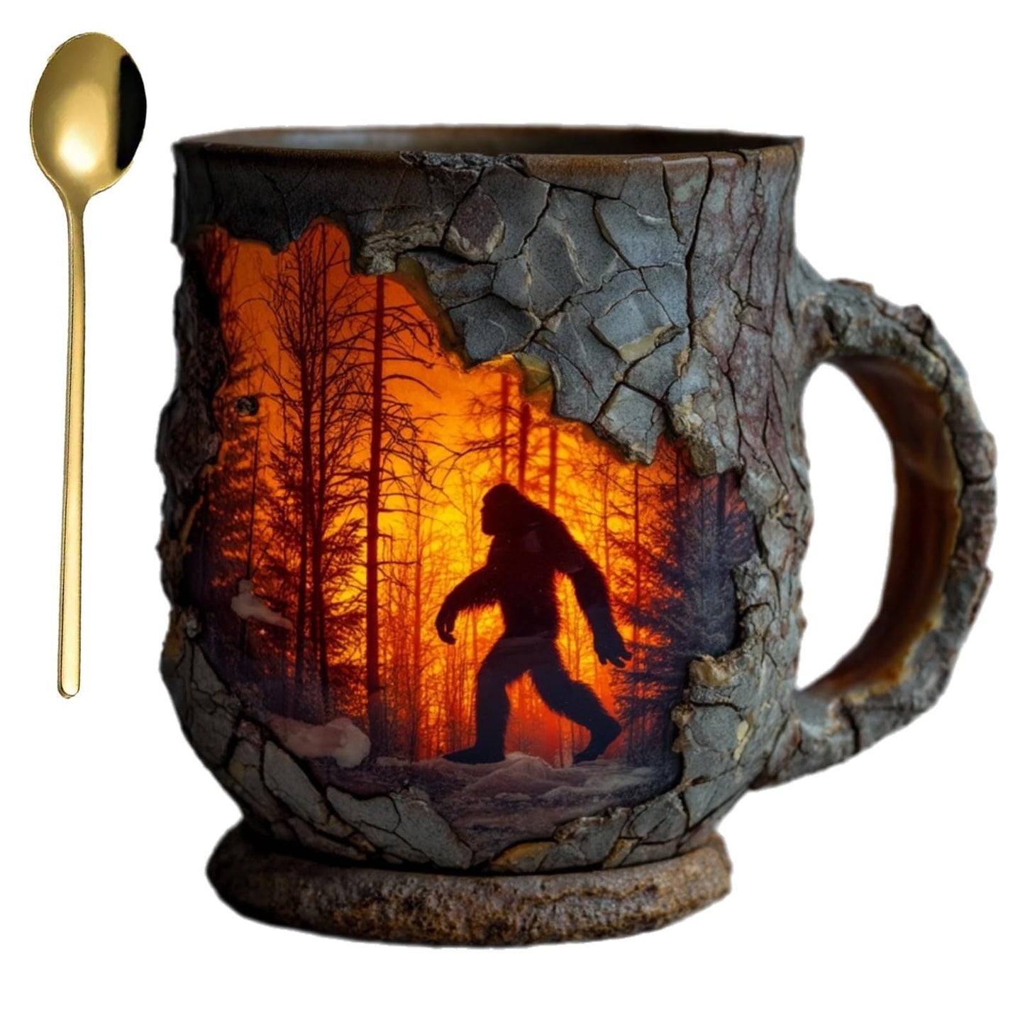 Sainishops™Resin Bigfoot Forest Flame Mark Cup