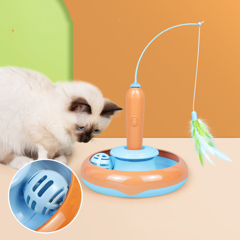 Sainishops™2 in 1 Cat Toy Feather Turntable
