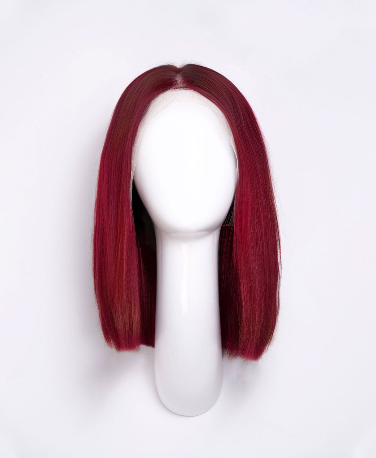 long bob human wig  - 12" cherry red.
