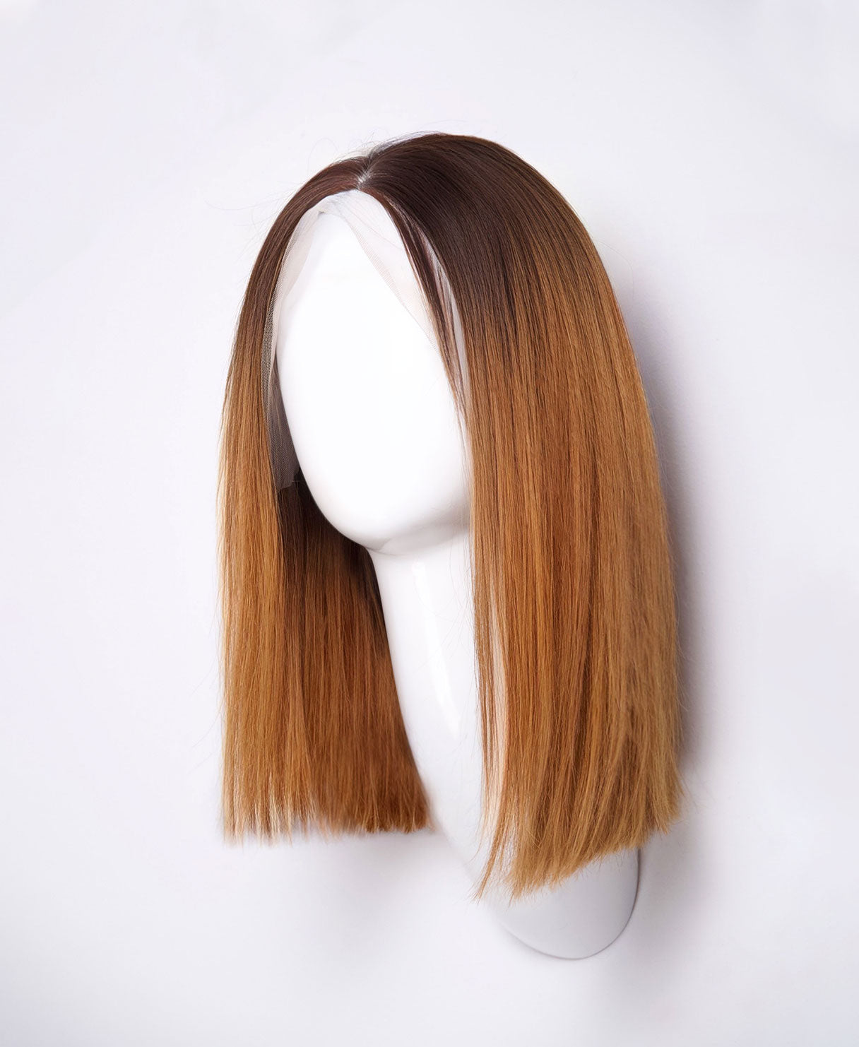 long bob human wig  - 12" rooted brown.