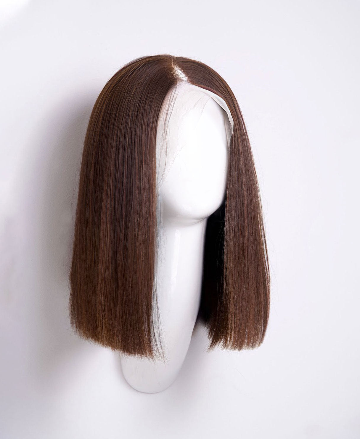 long bob human wig  - 12" chocolate brown.