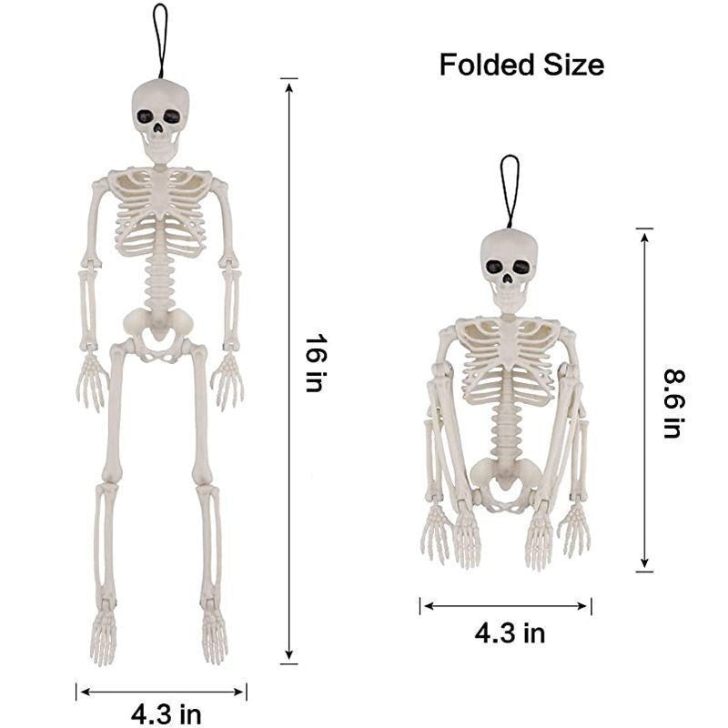 Sainishops™Halloween Simulation 40CM Skeleton Pendant Stand able Movable Joint