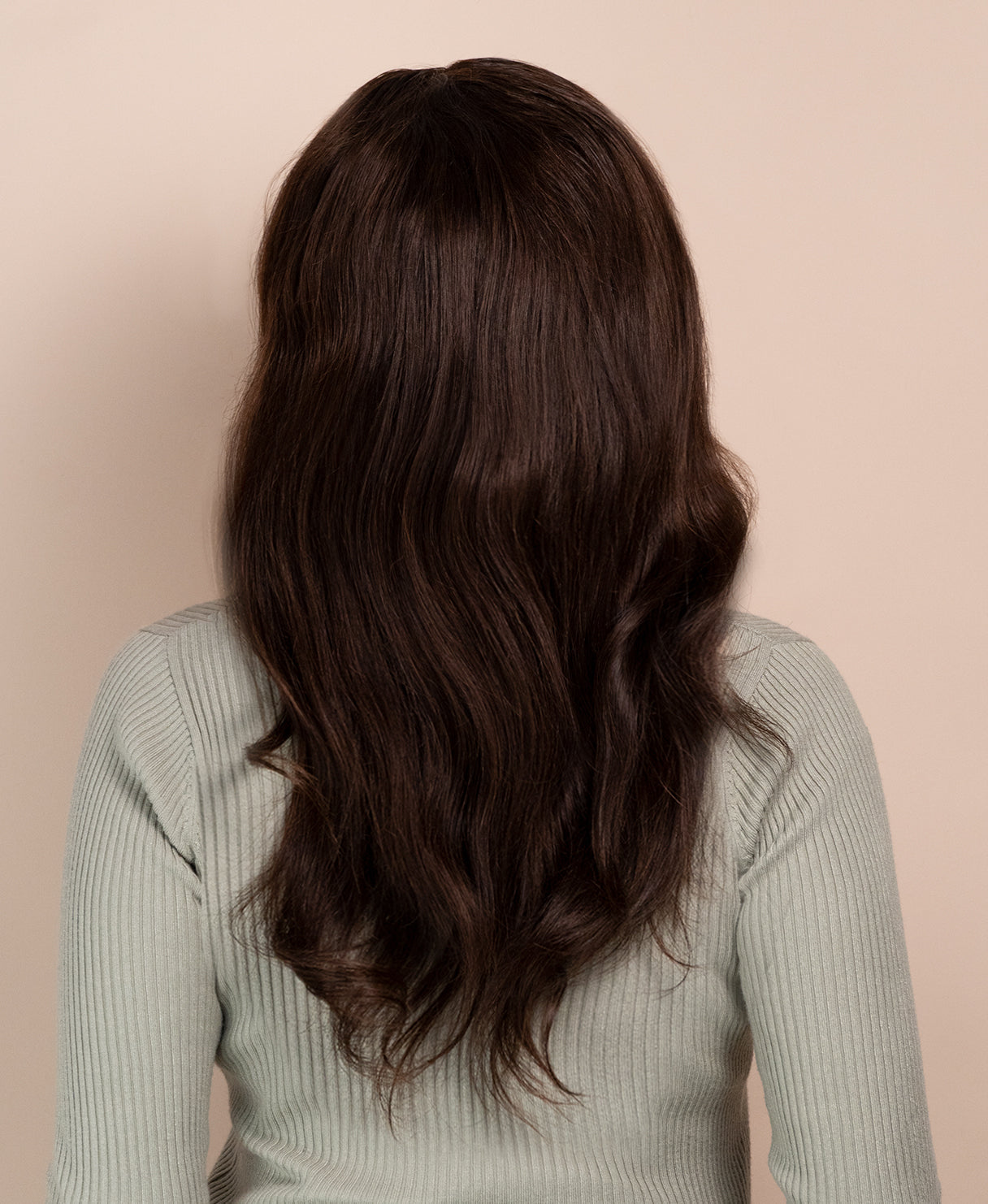 lace front human wig - 18" chocolate brown.