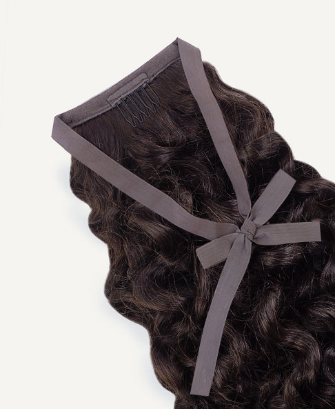 curly ponytail - chocolate brown.