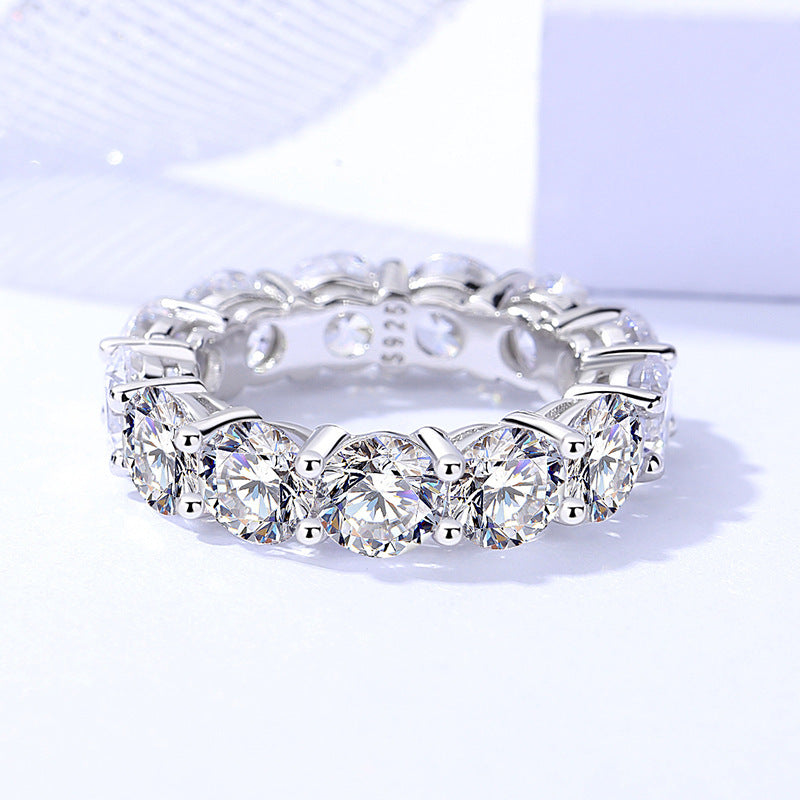 Sainishops™Sterling Silver Round Zircon Ring