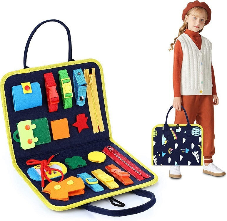 Sainishops™New Busy Book Children s Busy Board Dressing And Buttoning Learning Baby