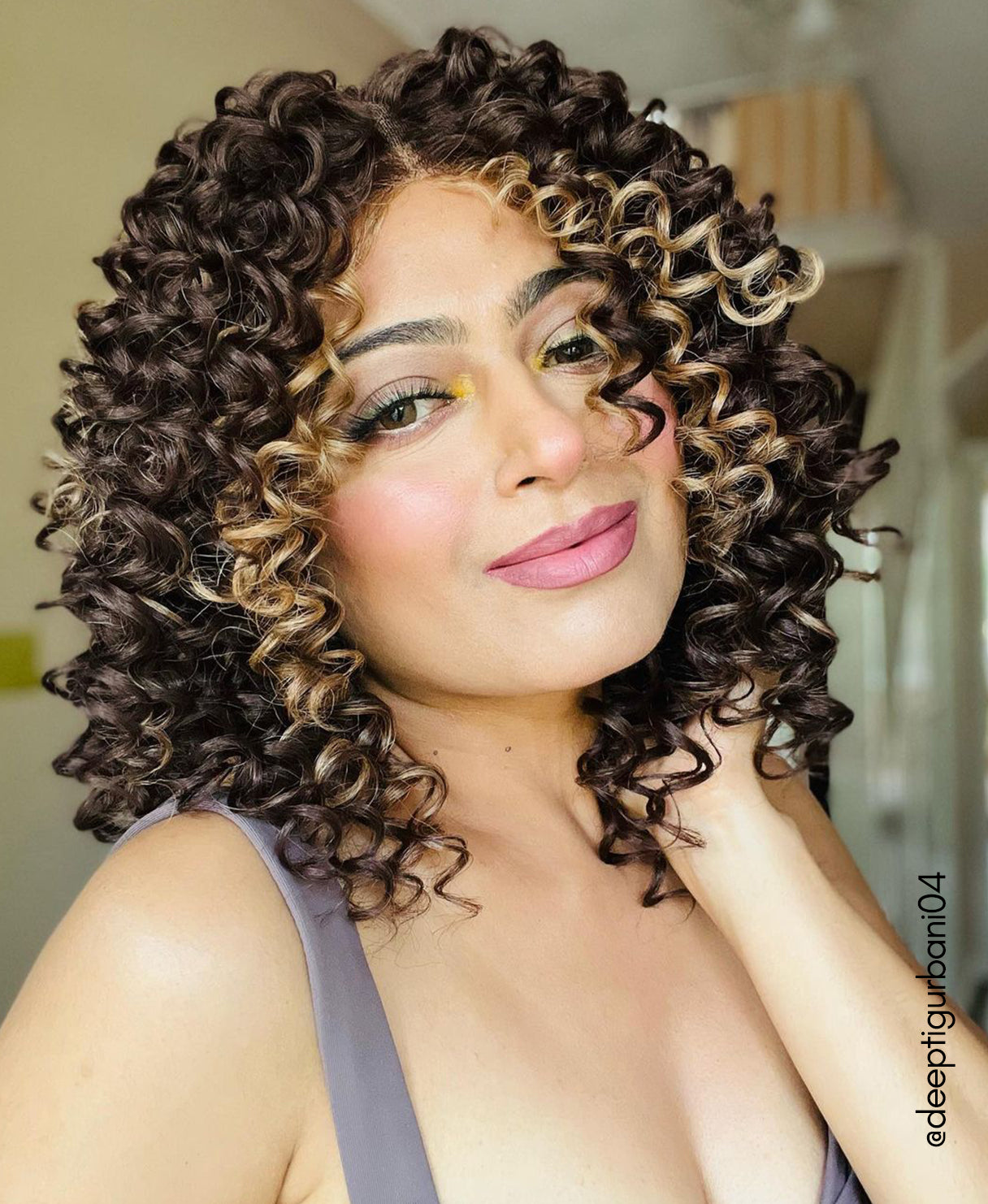 vegan fiber curly balayage - wig 16".