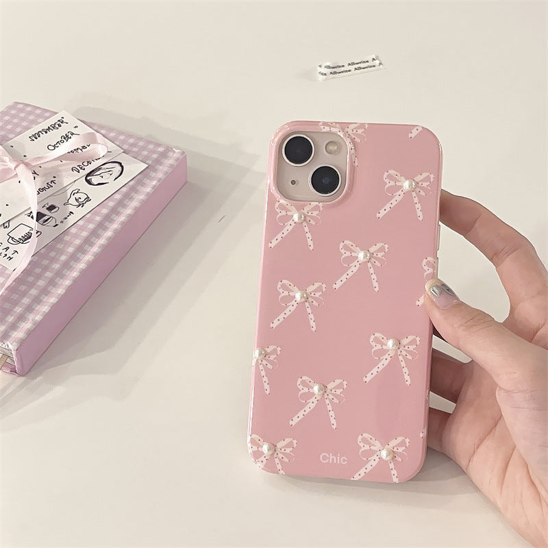 Sainishops™Girl Pearl Bow Stereo Phone Case