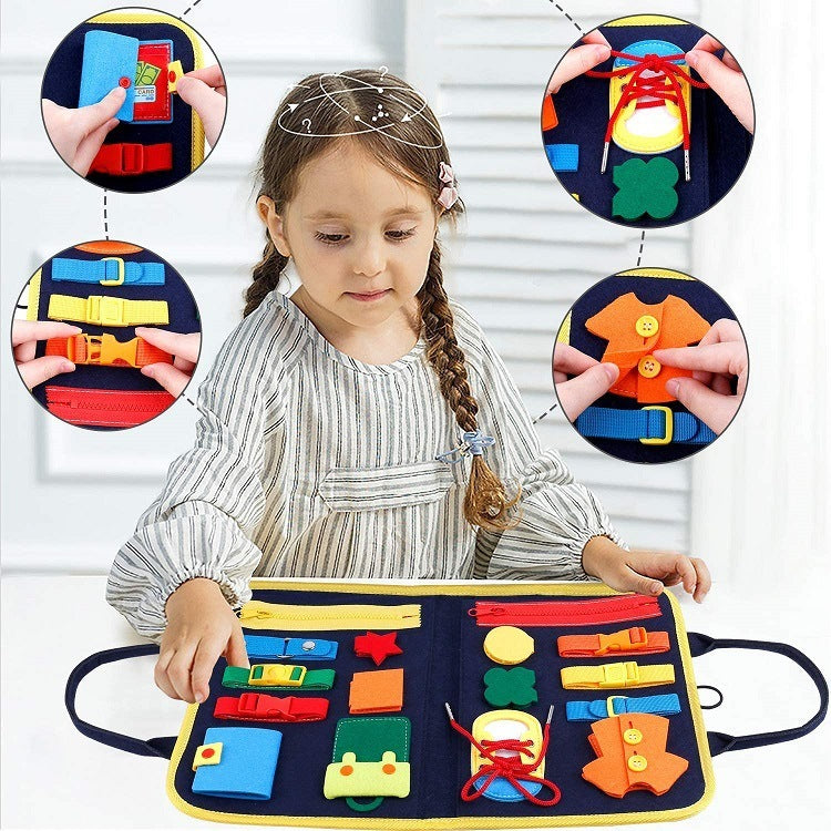 Sainishops™New Busy Book Children s Busy Board Dressing And Buttoning Learning Baby