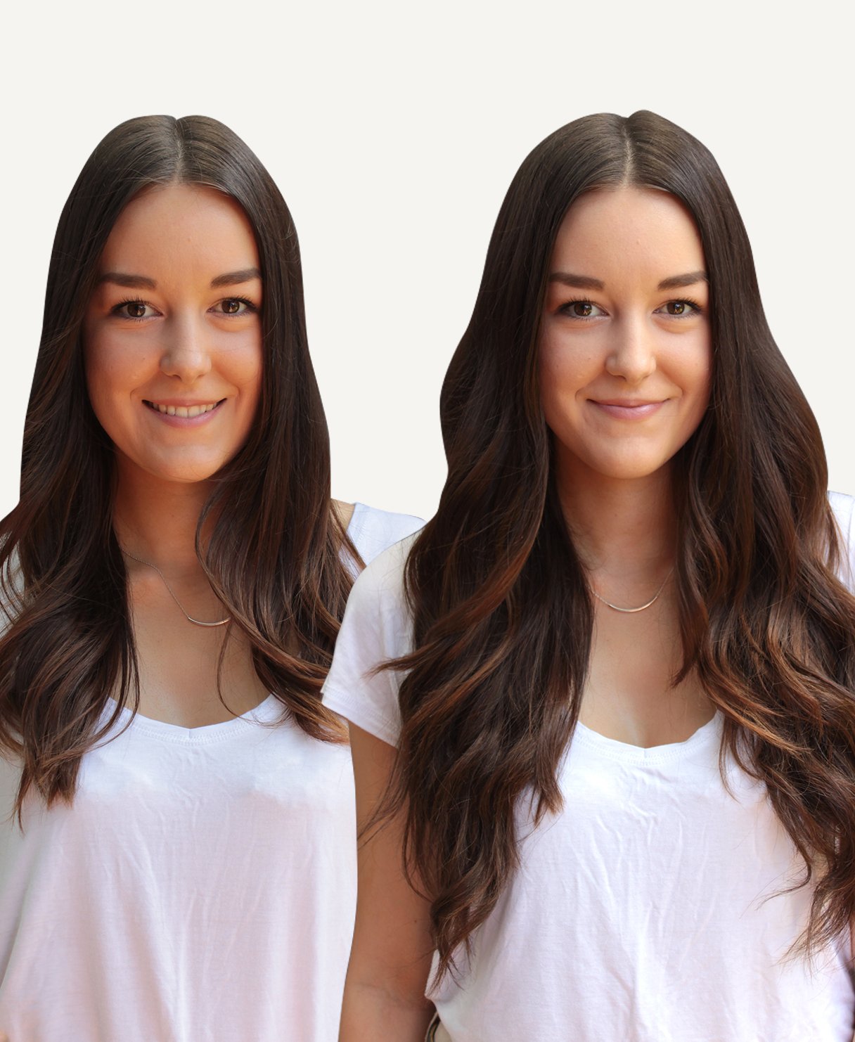 tape-in hair extensions medium brown.